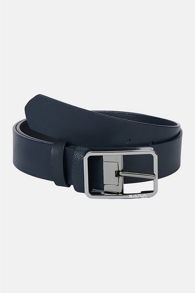 Avva Men's Navy Blue Floater Patterned Double Sided Belt A32y9319