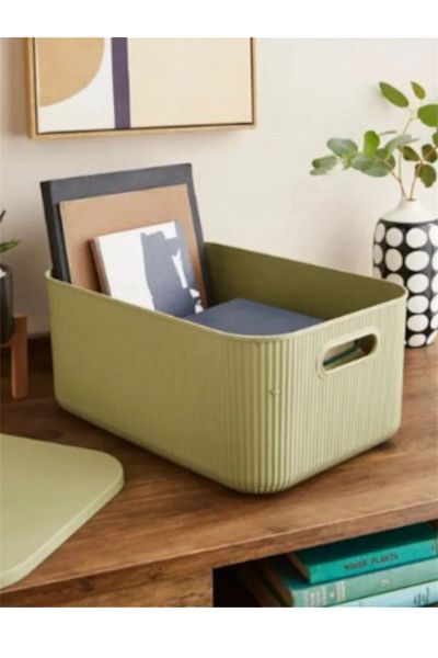 Bayev Colors Green 3 Pieces 13 Lt Cabinet Organizer Organizer Hobby Toy Box Storage Box with Lid