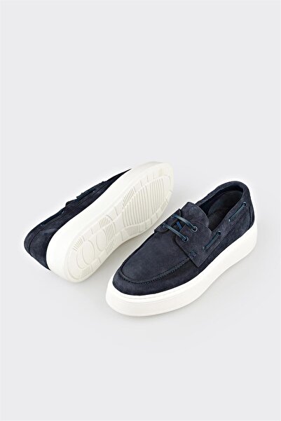 Elle Shoes Mavi Deri Erkek Günlük Ayakkabı