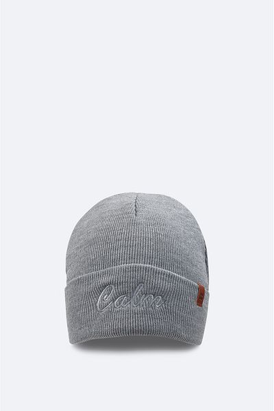 Avva Men's Gray Embroidered Border Beret A32y9205