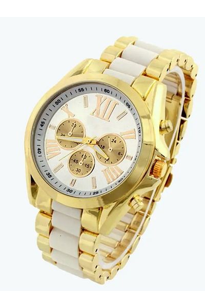 AKM Geneva Analogue Dial Watch - White