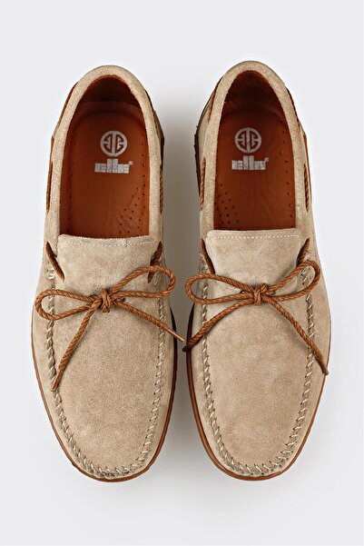 Elle Shoes Bej Deri Erkek Günlük Ayakkabı