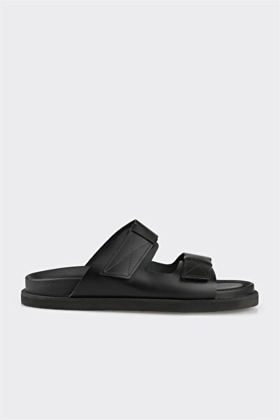 Elle Shoes Siyah Deri Erkek Terlik