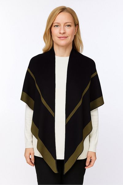 Sebir Moda Striped Two Colors Triangle Knitwear Shawl