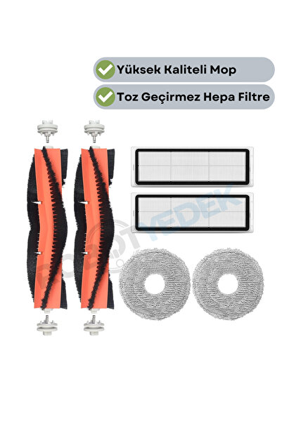 robotyedek Set de mop cu filtru Hepa compatibil cu perie de schimb Xiaomi S20...