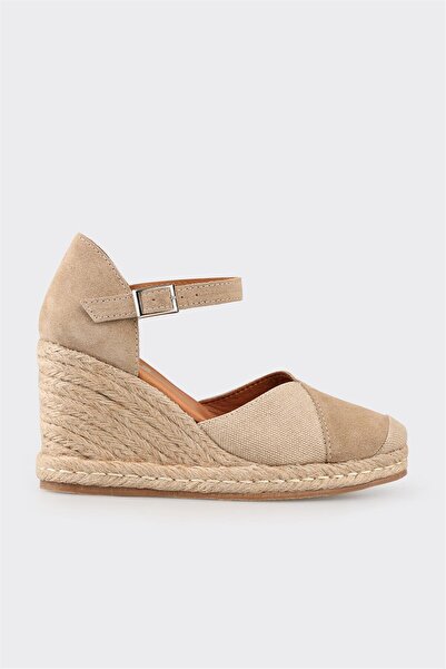 Elle Shoes Naturel Deri Kadın Espadril