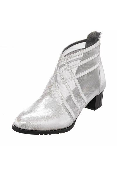 İriadam Gg2016 Silver Mesh Special Series New Season Large Size Women's Heeled Shoes