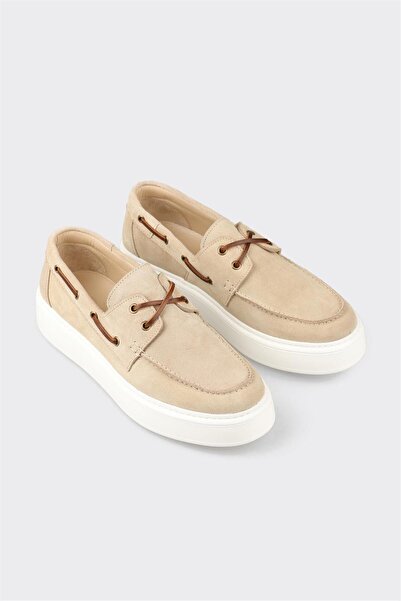 Elle Shoes Bej Deri Erkek Günlük Ayakkabı