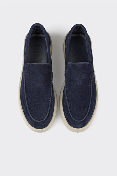 Elle Shoes Lacivert Deri Erkek Günlük Ayakkabı