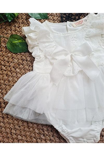 aysskids white soft tutu bodysuit baby girl princess wedding dress romper suit
