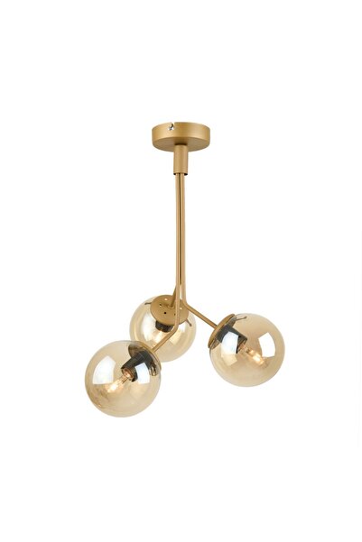 Apliqa 3'lü Bal Cam Avize - Eskitme - 70 cm