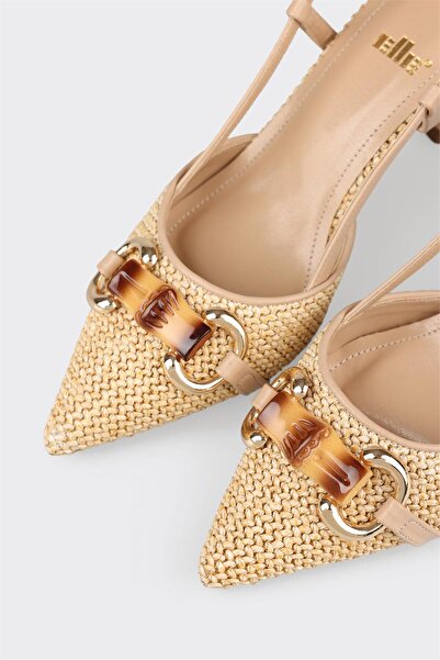 Elle Shoes Naturel Kadın Topuklu Ayakkabı