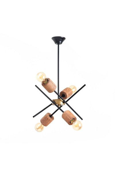 Correx 4-Piece Chandelier - Simurg Wood Detailed