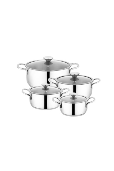 Schafer Steel Storm Steel Cookware Set 8 Pieces-Inox