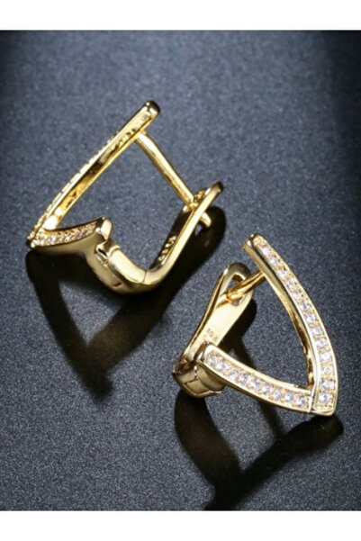 Kelan Cercei placati cu aur 14K cu cristale fine – design triunghiular