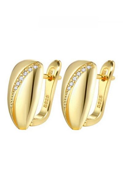 Kelan 14K gold-plated earrings with wheat grain crystals – refinement