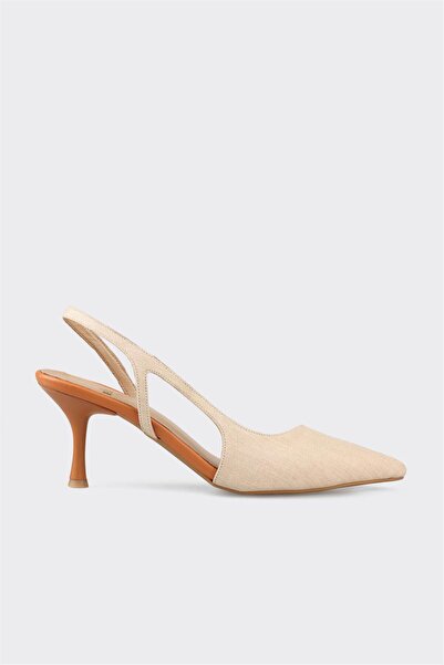 Elle Shoes Bej Kadın Topuklu Ayakkabı