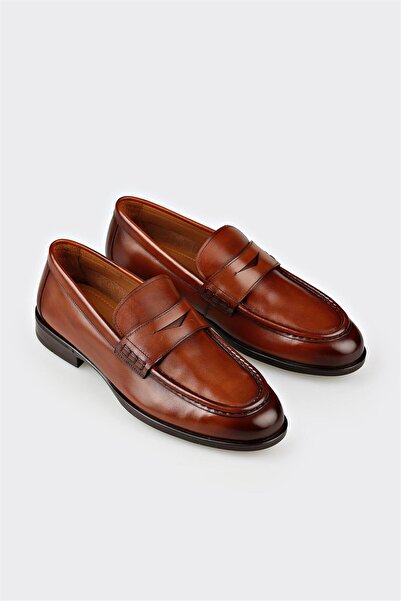 Elle Shoes Taba Deri Erkek Klasik Ayakkabı