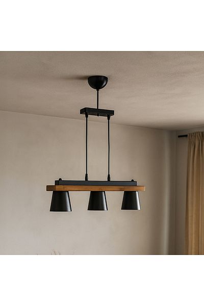 Correx Venice 3 Row Pendant - Black / Brown - 70X10X10 cm