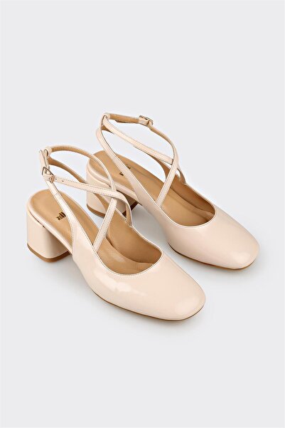 Elle Shoes Bej Kadın Topuklu Ayakkabı