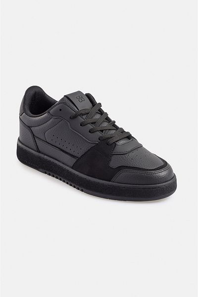Avva Men's Black Pieced Flexible Sole Sneaker A31y8025