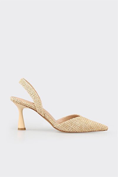 Elle Shoes Naturel Kadın Topuklu Ayakkabı
