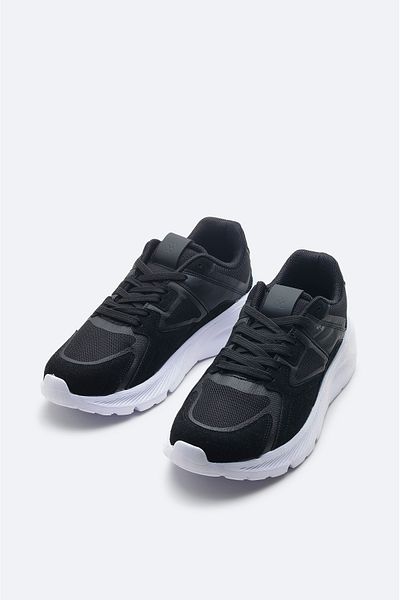 Avva Men's Black Pieced Flexible Thick Sole Casual Shoes A31y8026