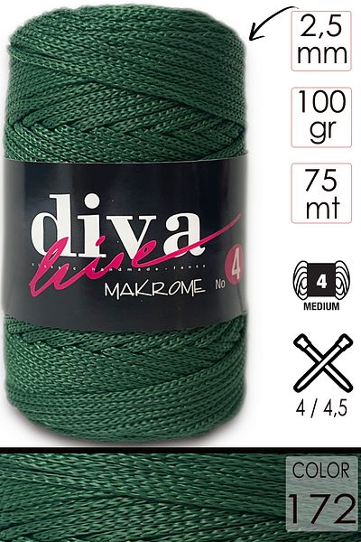 Diva İplik Σχοινί Diva Macrame Thick (No:4) 172