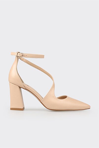 Elle Shoes Naturel Kadın Topuklu Ayakkabı