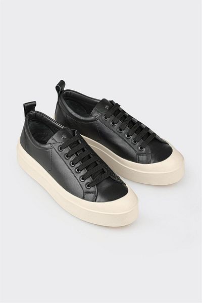Elle Shoes Black Leather Men's Sports Shoes