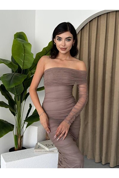 modamtn    Polack One Shoulder Tulle Dress