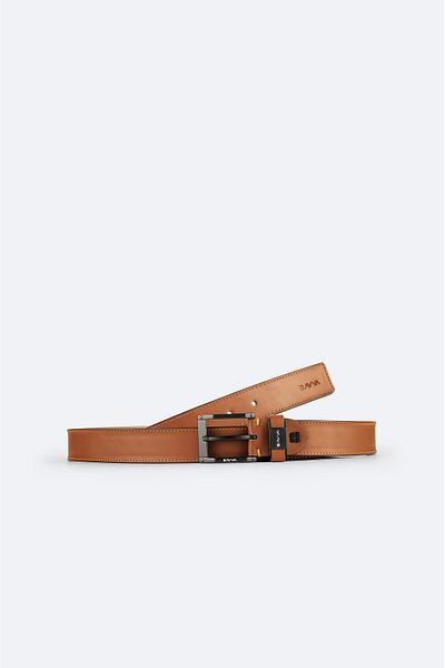 Avva Men's Tan Plain Leather Look Belt A31y9316