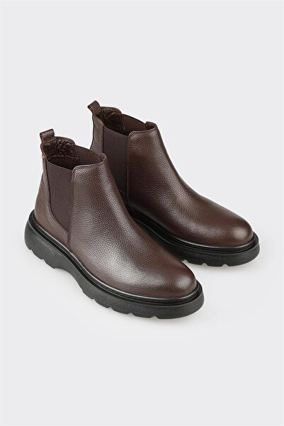 Elle Shoes Kahve Deri Erkek Günlük Bot