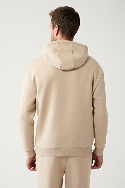 Avva Erkek Bej Kapüşonlu 3 İplik Şardonlu Sweatshirt A32Y1190