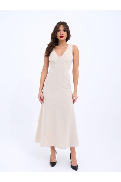 MİO 7124 Dress-Beige