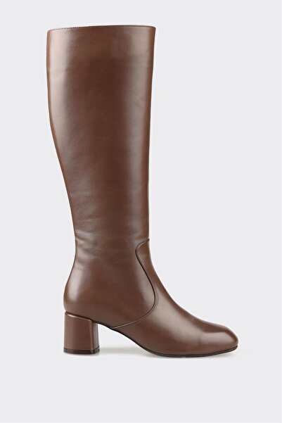 Elle Shoes Kahve Deri Kadın Çizme