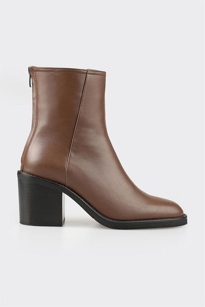 Elle Shoes Brown Leather Women's Classic Boots