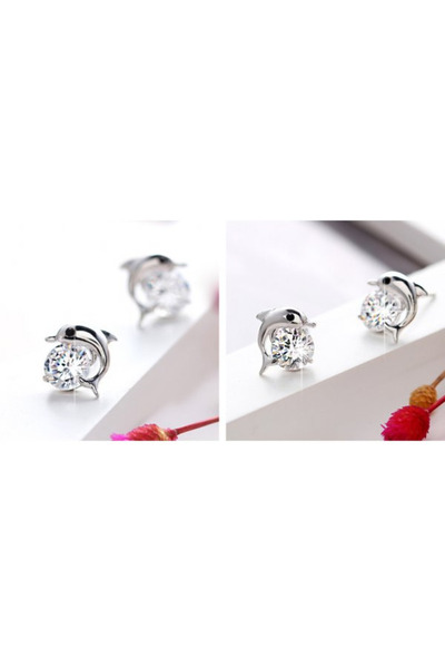 Kelan Cercei argint „Delfin” – minimalist