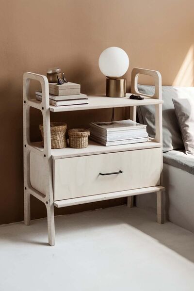 Woodesk Boulder, Ahşap Çekmeceli Kitaplık, 90x75