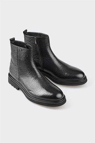 Elle Shoes Siyah Deri Erkek Günlük Bot