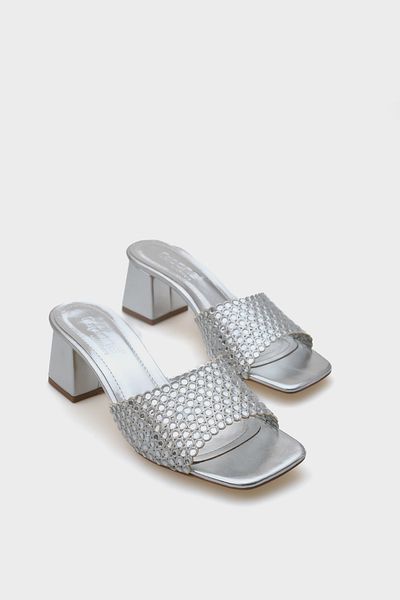 Capone Outfitters Lora Medium Heeled Blunt Toe Stone Women's Slippers