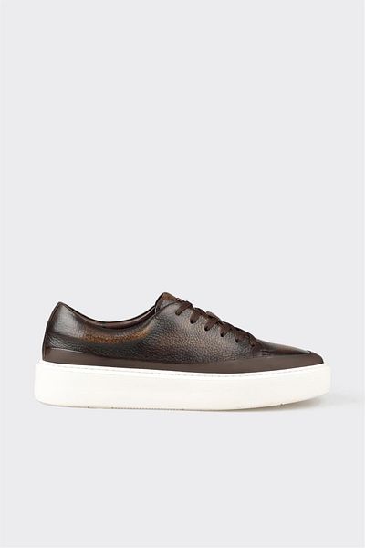 Elle Shoes Brown Leather Men's Casual Shoes