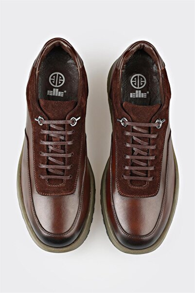 Elle Shoes Brown Leather Men's Casual Shoes