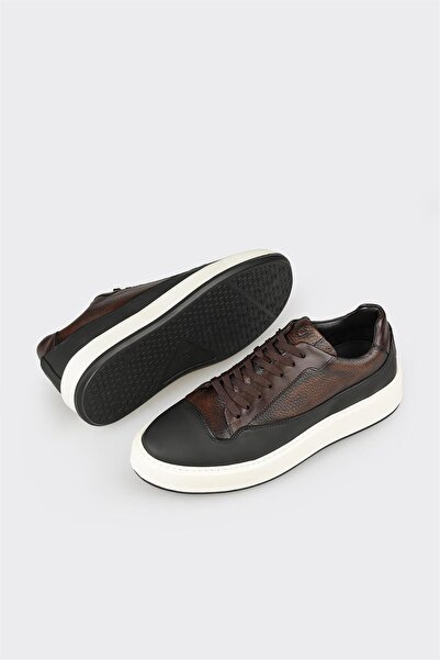 Elle Shoes Brown Leather Men's Casual Shoes