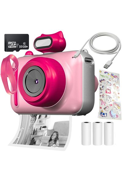 SMARTIC Camera, instant printing, Ultra HD 2.5K, 2.0”, 1200mAh, games, MP3, memory card GIFT