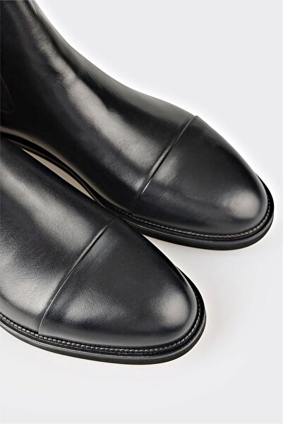 Elle Shoes Siyah Deri Erkek Klasik Bot