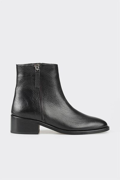Elle Shoes Μαύρα δερμάτινα γυναικεία κλασικά μποτάκια
