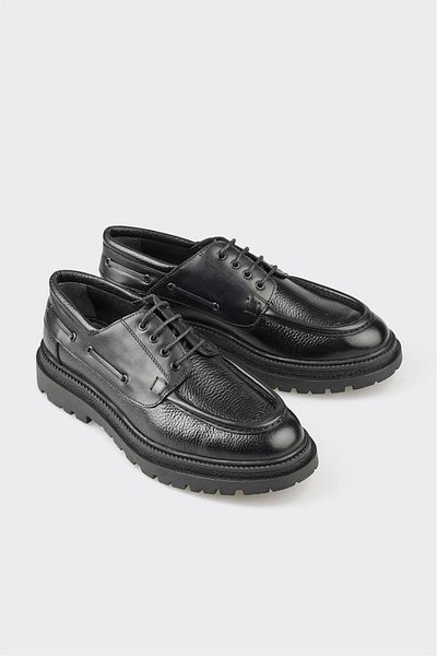 Elle Shoes Black Leather Men's Casual Shoes
