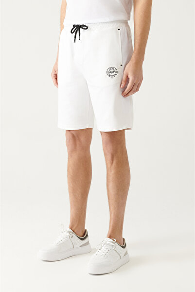 Avva Erkek Beyaz Yandan Cepli Baskılı Şort A31Y3630