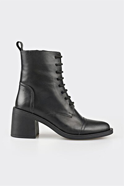 Elle Shoes Siyah Deri Kadın Günlük Bot